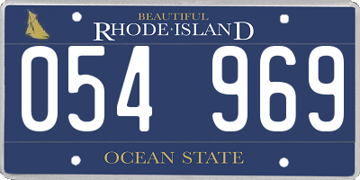 RI license plate 054969