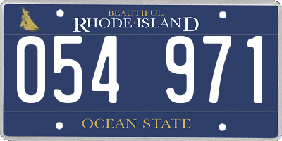 RI license plate 054971