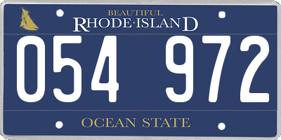 RI license plate 054972