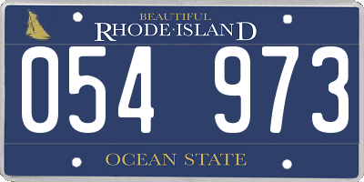 RI license plate 054973