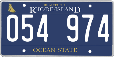 RI license plate 054974