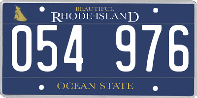 RI license plate 054976