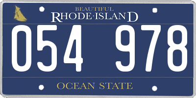 RI license plate 054978