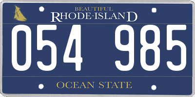 RI license plate 054985