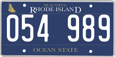 RI license plate 054989
