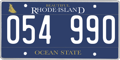 RI license plate 054990