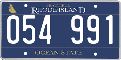 RI license plate 054991