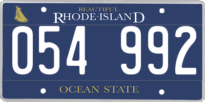 RI license plate 054992