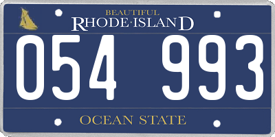 RI license plate 054993