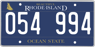 RI license plate 054994