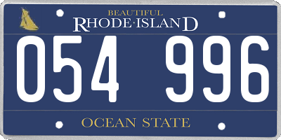 RI license plate 054996