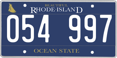 RI license plate 054997
