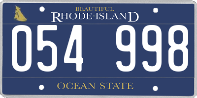 RI license plate 054998