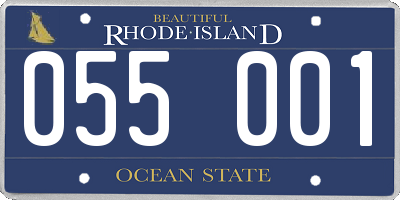 RI license plate 055001