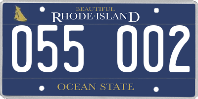 RI license plate 055002