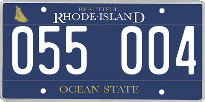 RI license plate 055004