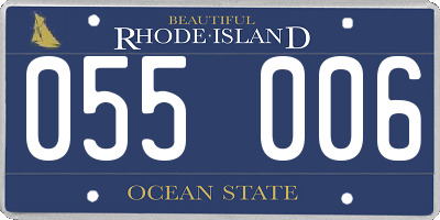 RI license plate 055006