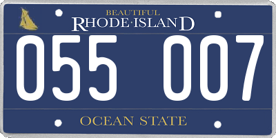 RI license plate 055007