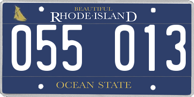 RI license plate 055013