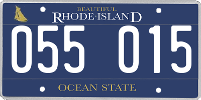 RI license plate 055015