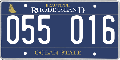 RI license plate 055016