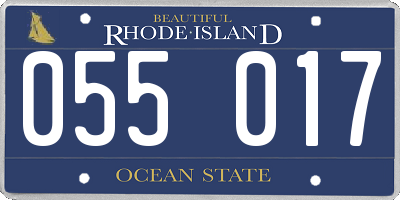 RI license plate 055017