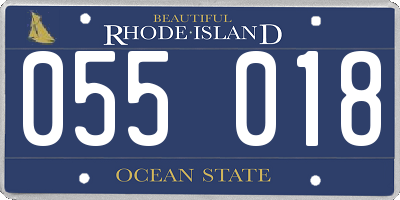RI license plate 055018