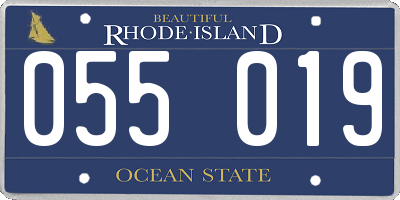 RI license plate 055019