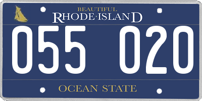 RI license plate 055020