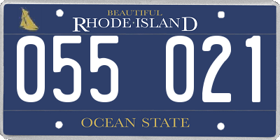 RI license plate 055021