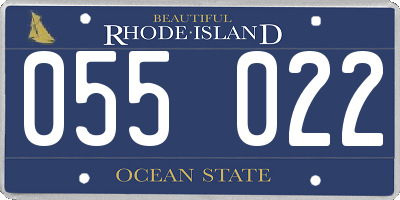 RI license plate 055022