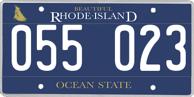 RI license plate 055023