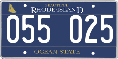 RI license plate 055025