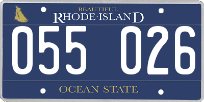 RI license plate 055026