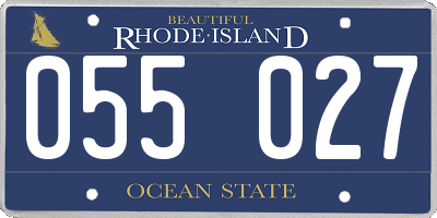 RI license plate 055027