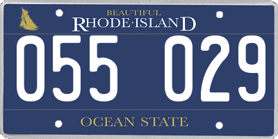 RI license plate 055029