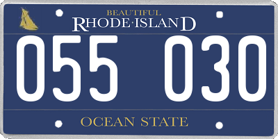 RI license plate 055030
