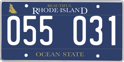 RI license plate 055031
