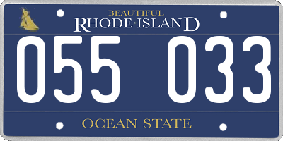 RI license plate 055033