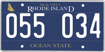 RI license plate 055034