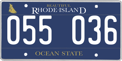 RI license plate 055036