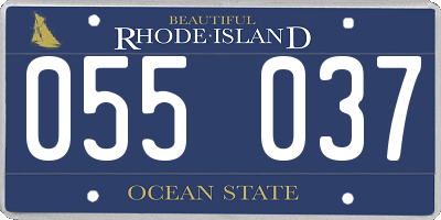 RI license plate 055037