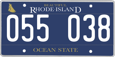 RI license plate 055038