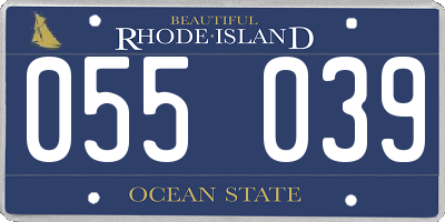 RI license plate 055039