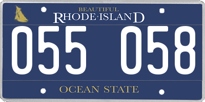 RI license plate 055058
