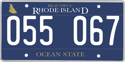 RI license plate 055067