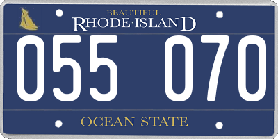 RI license plate 055070