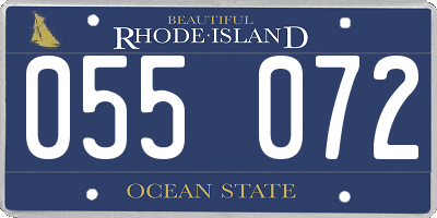 RI license plate 055072