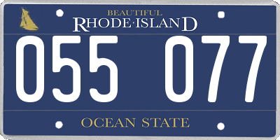 RI license plate 055077