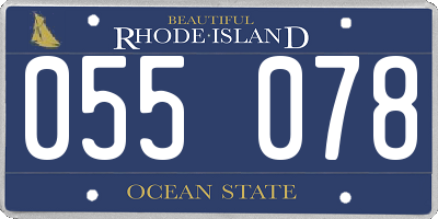 RI license plate 055078